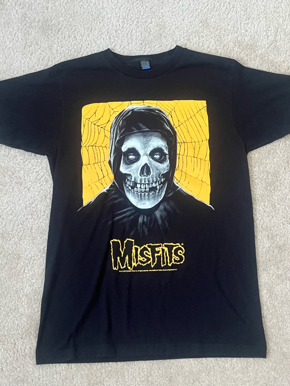 Tultex Black Misfits Graphic Tee with Yellow Artwork